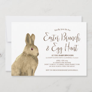 Invitation Simple Cute lapin lapin brunch de pâques chasse au