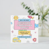 Invitation Simple Cute Preschool Graduol Party (Debout devant)