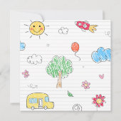 Invitation Simple Cute Preschool Graduol Party (Dos)