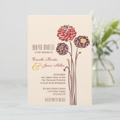 Invitation Simple Dahlia - Automne Rustique Textile Mariage (Debout devant)