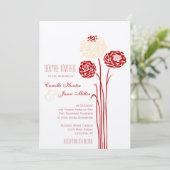 Invitation Simple Dahlia - Mariage rouge métallique (Debout devant)