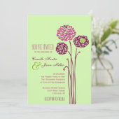 Invitation Simple Dahlia - Mariage vert et violet (Debout devant)