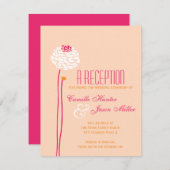 Invitation Simple Dahlia - Réception Rose & Orange (Devant / Derrière)