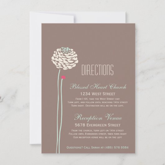 Invitation Simple Dahlia - Rustic Modern Directions Insertion (Devant)