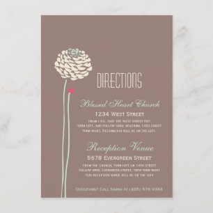 Invitation Simple Dahlia - Rustic Modern Directions Insertion