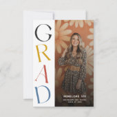 Invitation Simple Daisy Retro High School Graduation Photo (Devant)