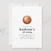 Invitation simple d'anniversaire de basketball (Devant)