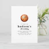 Invitation simple d'anniversaire de basketball (Debout devant)