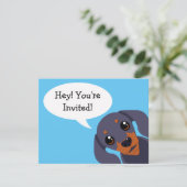 Invitation simple d'anniversaire de chien de (Debout devant)