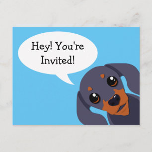 Invitation simple d'anniversaire de chien de
