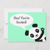 Invitation simple d'anniversaire d'ours panda (Devant)