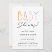 Invitation simple de Baby shower coloré (Devant)