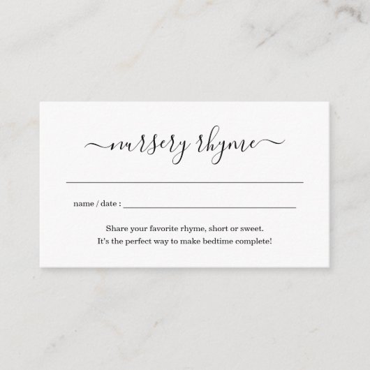 Invitation Simple de Baby Shower sur une Comptine (Devant)