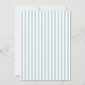 Invitation simple de baptême à rayures bleues pour (Dos)