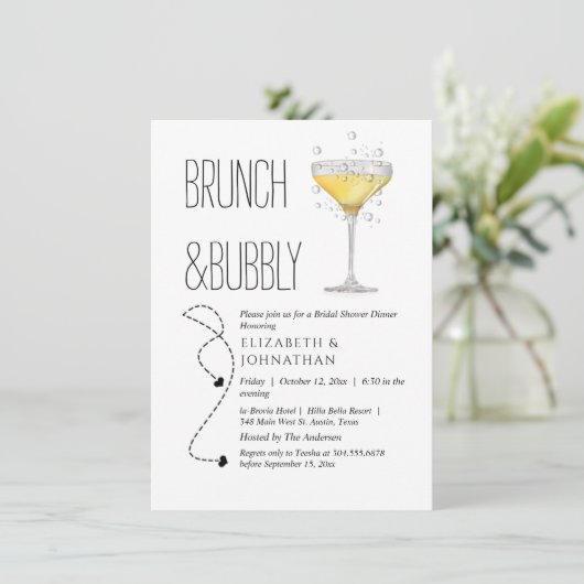 Invitation simple de brunch et de boissons gazeuse (Debout devant)