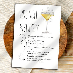 Invitation simple de brunch et de boissons gazeuse