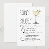 Invitation simple de brunch et de bulles (Devant / Derrière)