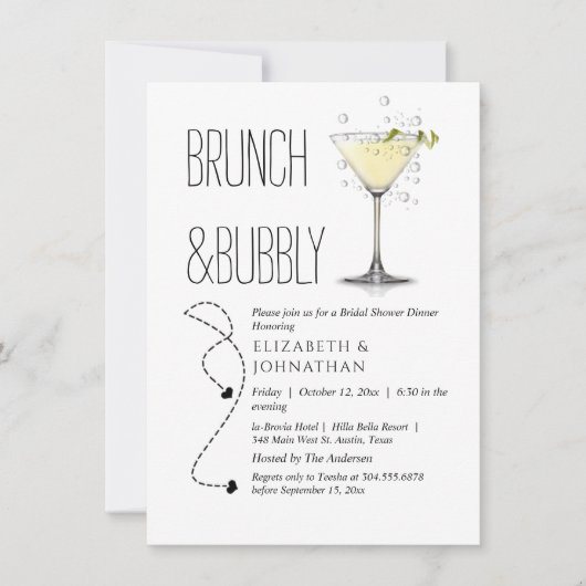 Invitation simple de brunch et de bulles (Devant)