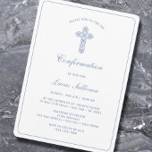 Invitation simple de confirmation de Croix Bleue O