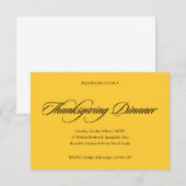 Invitation simple de dîner de thanksgiving (Devant / Derrière)