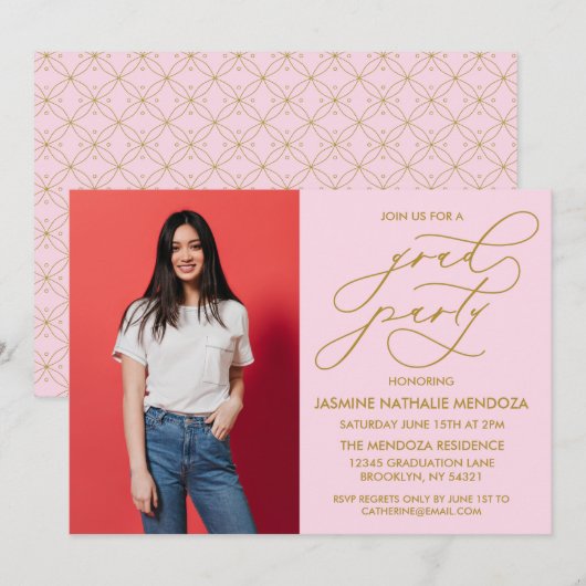 INVITATION SIMPLE DE DIPLÔME DE CALLIGRAPHIE SIMPL (Devant / Derrière)