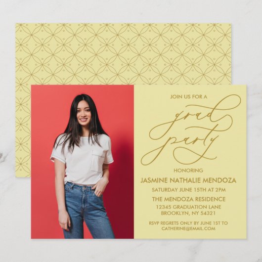 INVITATION SIMPLE DE DIPLÔME DE CALLIGRAPHIE SIMPL (Devant / Derrière)