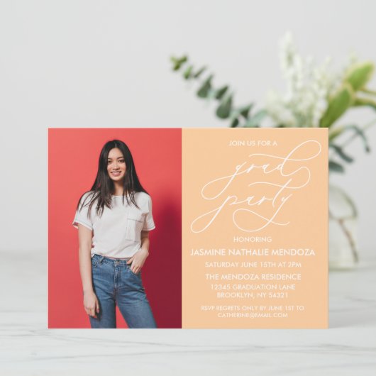 INVITATION SIMPLE DE DIPLÔME DE CALLIGRAPHIE SIMPL (Debout devant)