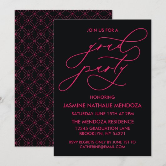 INVITATION SIMPLE DE DIPLÔME DE CALLIGRAPHIE SIMPL (Devant / Derrière)