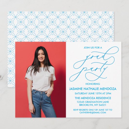 INVITATION SIMPLE DE DIPLÔME DE CALLIGRAPHIE SIMPL (Devant / Derrière)