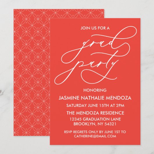 INVITATION SIMPLE DE DIPLÔME DE CALLIGRAPHIE SIMPL (Devant / Derrière)