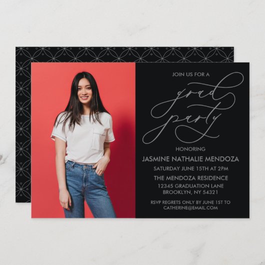 INVITATION SIMPLE DE DIPLÔME DE CALLIGRAPHIE SIMPL (Devant / Derrière)