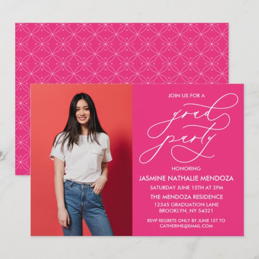 INVITATION SIMPLE DE DIPLÔME DE CALLIGRAPHIE SIMPL (Devant / Derrière)