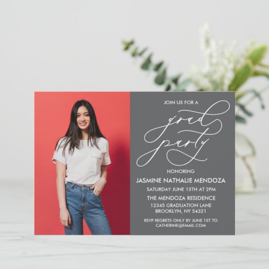 INVITATION SIMPLE DE DIPLÔME DE CALLIGRAPHIE SIMPL (Debout devant)