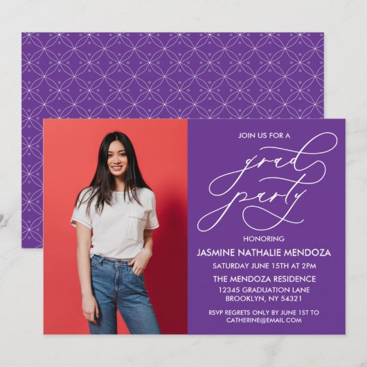 INVITATION SIMPLE DE DIPLÔME DE CALLIGRAPHIE SIMPL (Devant / Derrière)