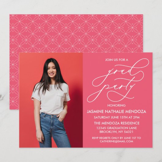 INVITATION SIMPLE DE DIPLÔME DE CALLIGRAPHIE SIMPL (Devant / Derrière)