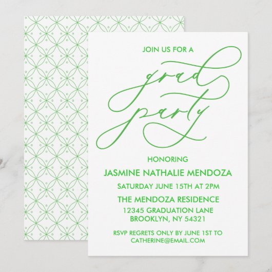 INVITATION SIMPLE DE DIPLÔME DE CALLIGRAPHIE SIMPL (Devant / Derrière)