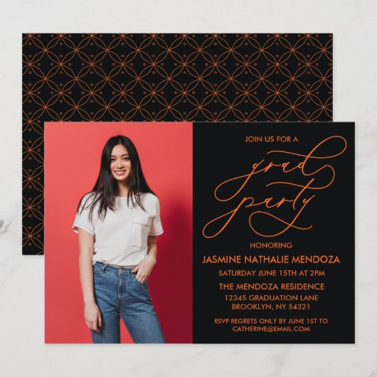 INVITATION SIMPLE DE DIPLÔME DE CALLIGRAPHIE SIMPL (Devant / Derrière)