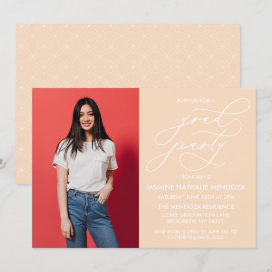 INVITATION SIMPLE DE DIPLÔME DE CALLIGRAPHIE SIMPL (Devant / Derrière)