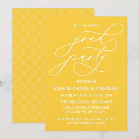 INVITATION SIMPLE DE DIPLÔME DE CALLIGRAPHIE SIMPL (Devant / Derrière)