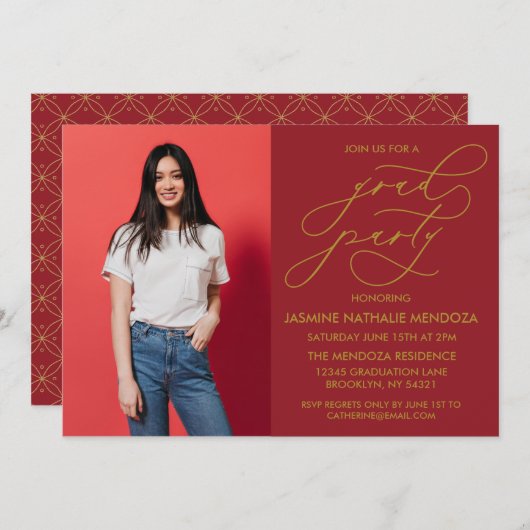 INVITATION SIMPLE DE DIPLÔME DE CALLIGRAPHIE SIMPL (Devant / Derrière)