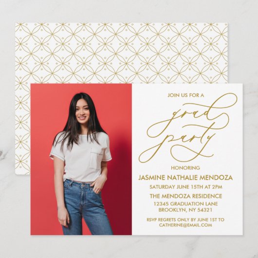 INVITATION SIMPLE DE DIPLÔME DE CALLIGRAPHIE SIMPL (Devant / Derrière)