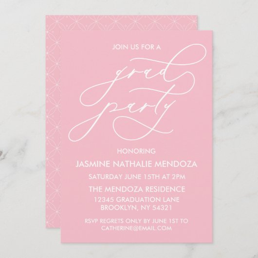 INVITATION SIMPLE DE DIPLÔME DE CALLIGRAPHIE SIMPL (Devant / Derrière)