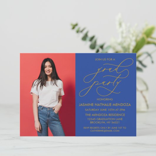 INVITATION SIMPLE DE DIPLÔME DE CALLIGRAPHIE SIMPL (Debout devant)