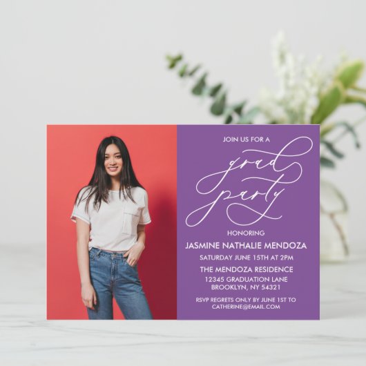 INVITATION SIMPLE DE DIPLÔME DE CALLIGRAPHIE SIMPL (Debout devant)