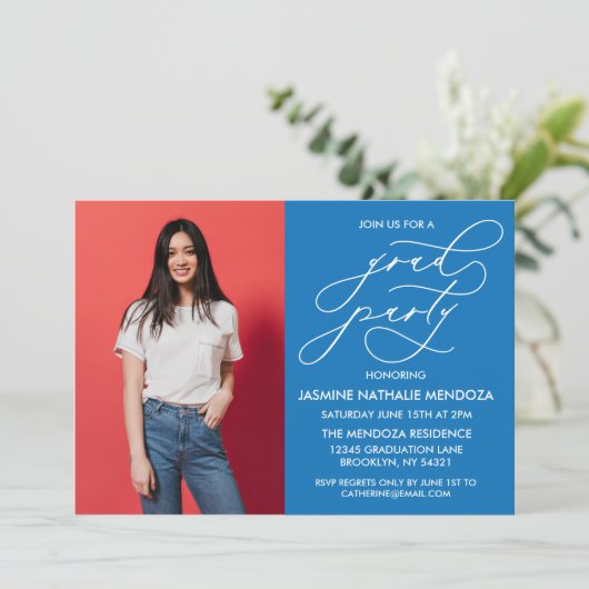 INVITATION SIMPLE DE DIPLÔME DE CALLIGRAPHIE SIMPL (Debout devant)