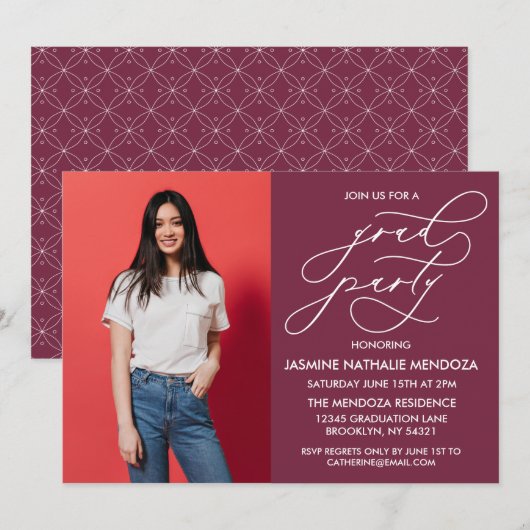 INVITATION SIMPLE DE DIPLÔME DE CALLIGRAPHIE SIMPL (Devant / Derrière)