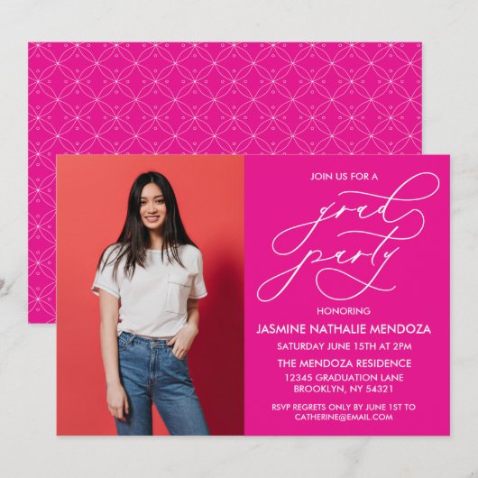 INVITATION SIMPLE DE DIPLÔME DE CALLIGRAPHIE SIMPL (Devant / Derrière)