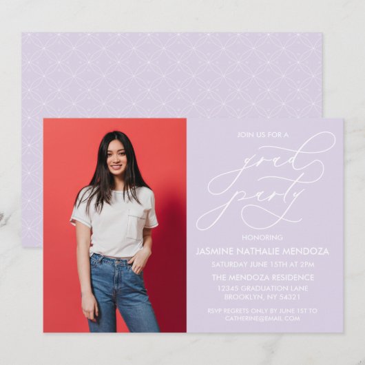 INVITATION SIMPLE DE DIPLÔME DE CALLIGRAPHIE SIMPL (Devant / Derrière)