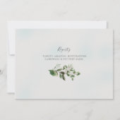 Invitation simple de douche de mariée avec feuilla (Dos)