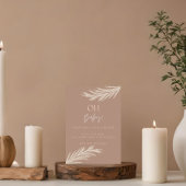 Invitation simple de douche sur le ton neutre boho